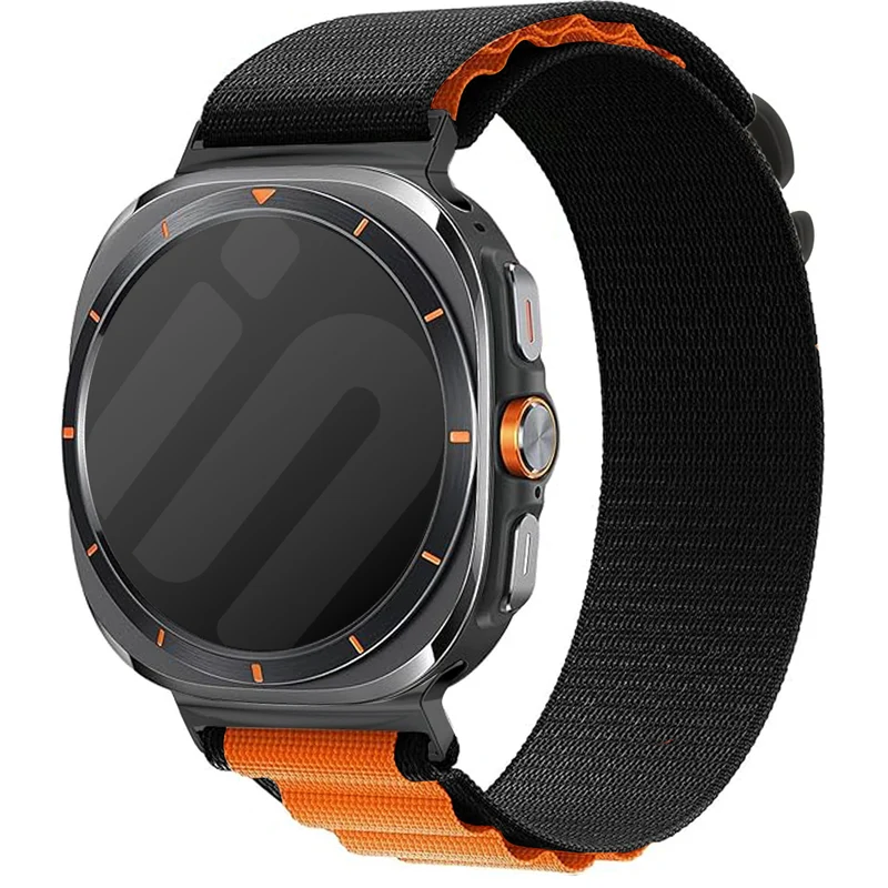 Correa Alpine nylon Samsung Galaxy Watch Ultra 2 (negro/naranja)