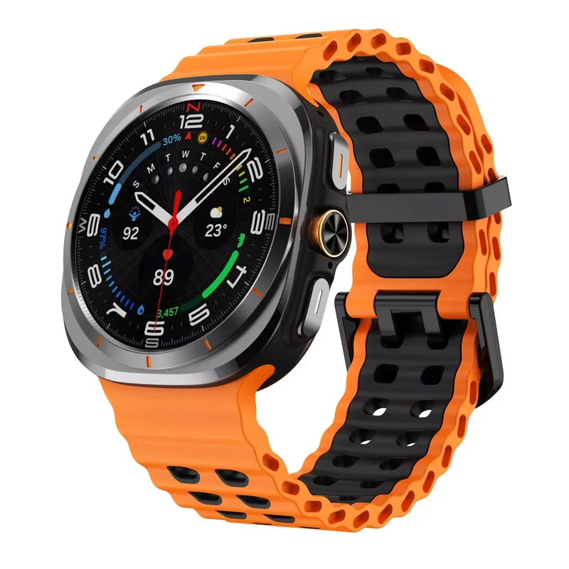 Correa silicona ondulada duo Samsung Galaxy Watch Ultra 2 (naranja/negro)