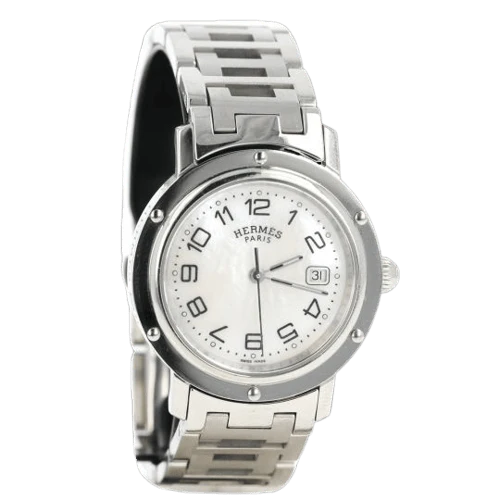 Hermès Clipper - Steel and diamond watch