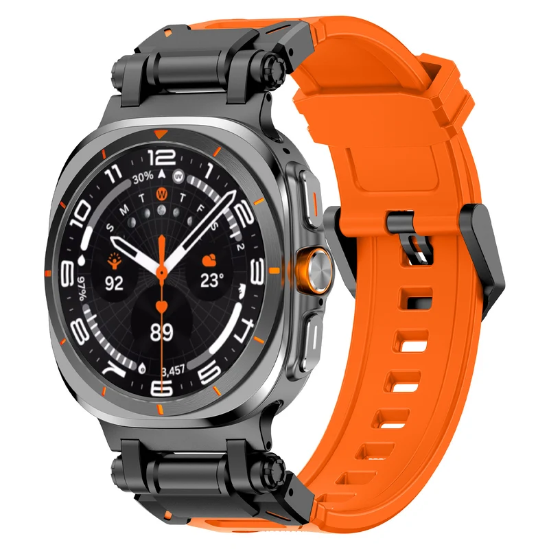 Correa silicona 'Explorer' Samsung Galaxy Watch Ultra 2 (naranja/negro)