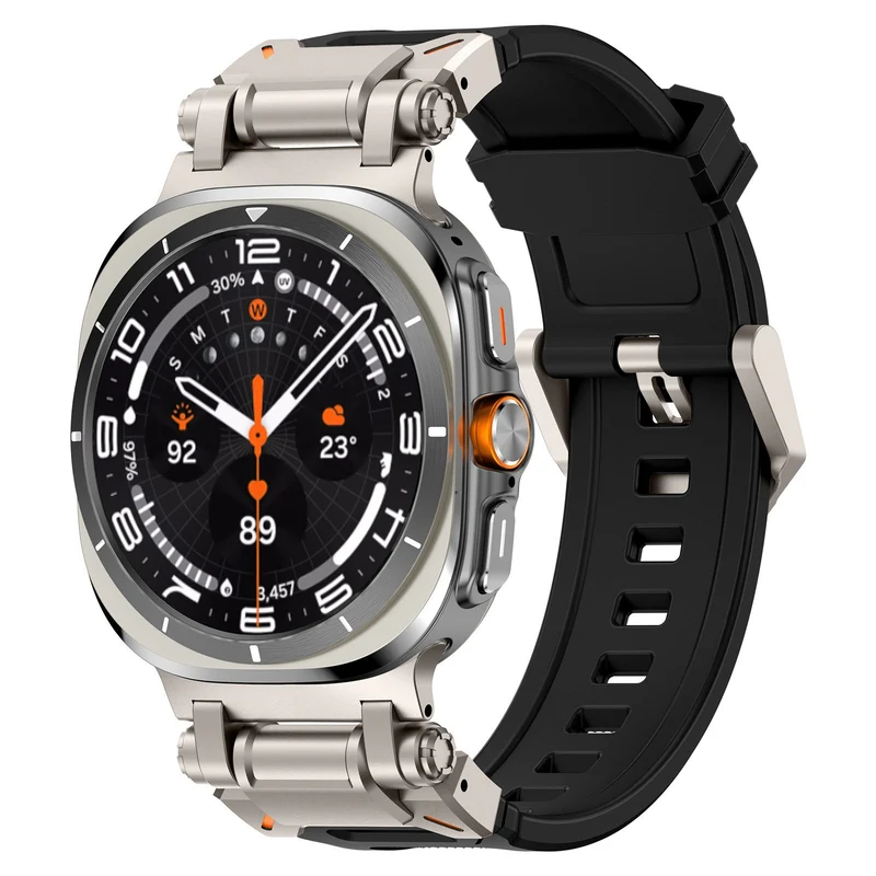 Correa silicona 'Explorer' Samsung Galaxy Watch Ultra 2 (negro con titanio)