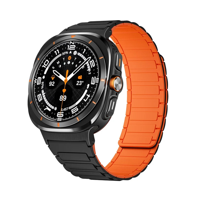 Correa silicona magnética Samsung Galaxy Watch Ultra 2 (negro/naranja)