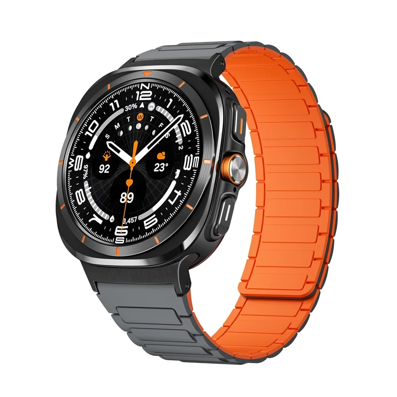 Correa silicona magnética Samsung Galaxy Watch Ultra 2 (gris/naranja)