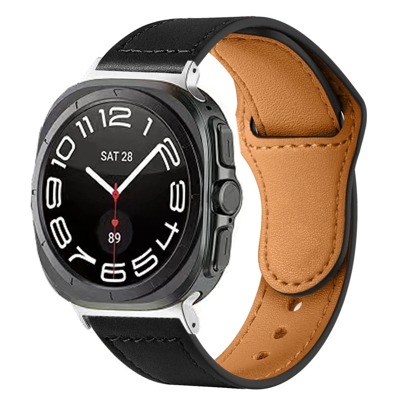 Correa cuero con cierre de presión Samsung Galaxy Watch Ultra 2 (negro)