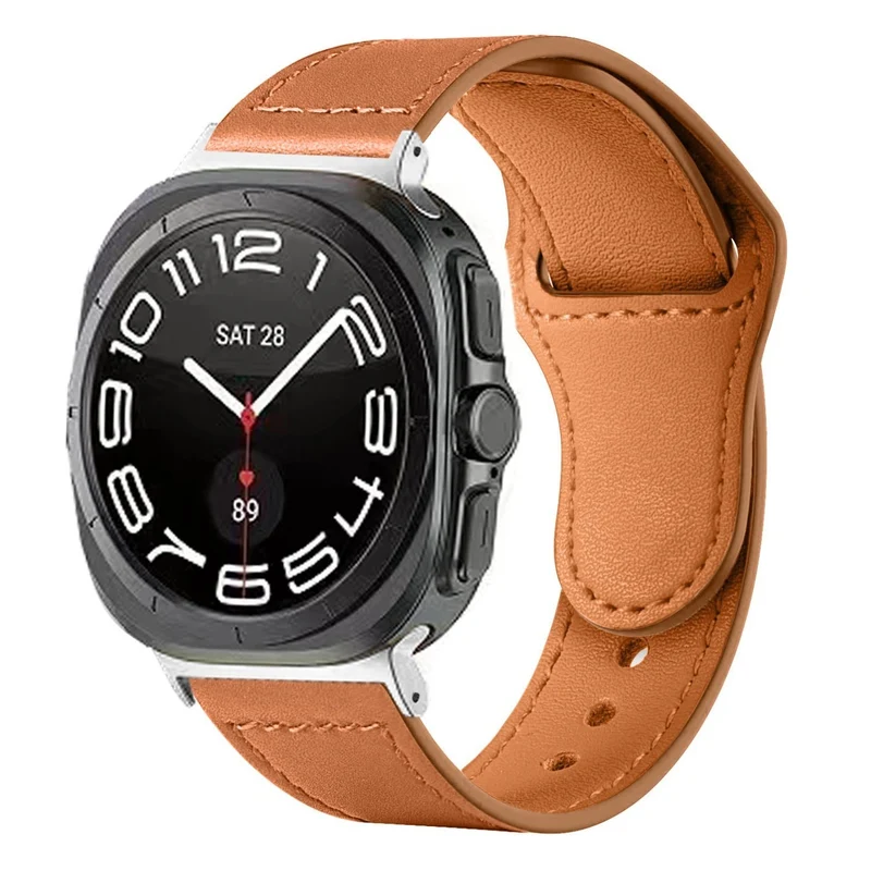 Correa cuero con cierre de presión Samsung Galaxy Watch Ultra 2 (marrón)