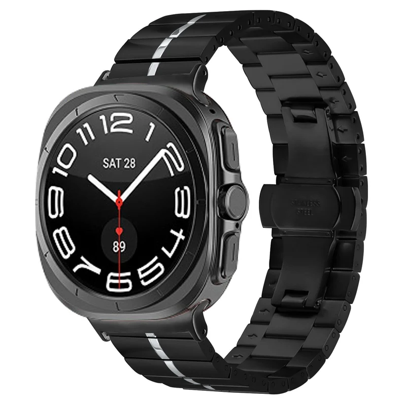 Correa metálica Premium Samsung Galaxy Watch Ultra 2 (negro/plata)