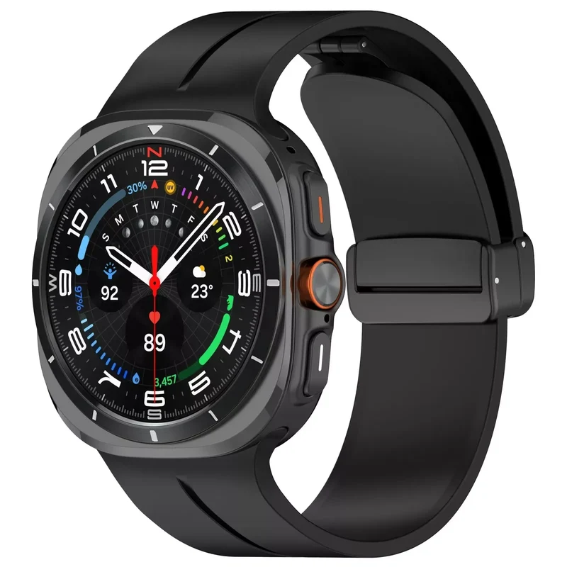 Correa silicona con hebilla-D Samsung Galaxy Watch Ultra 2 (negro)
