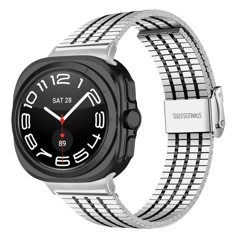 Correa acero inoxidable Samsung Galaxy Watch Ultra 2 (plata/negro)
