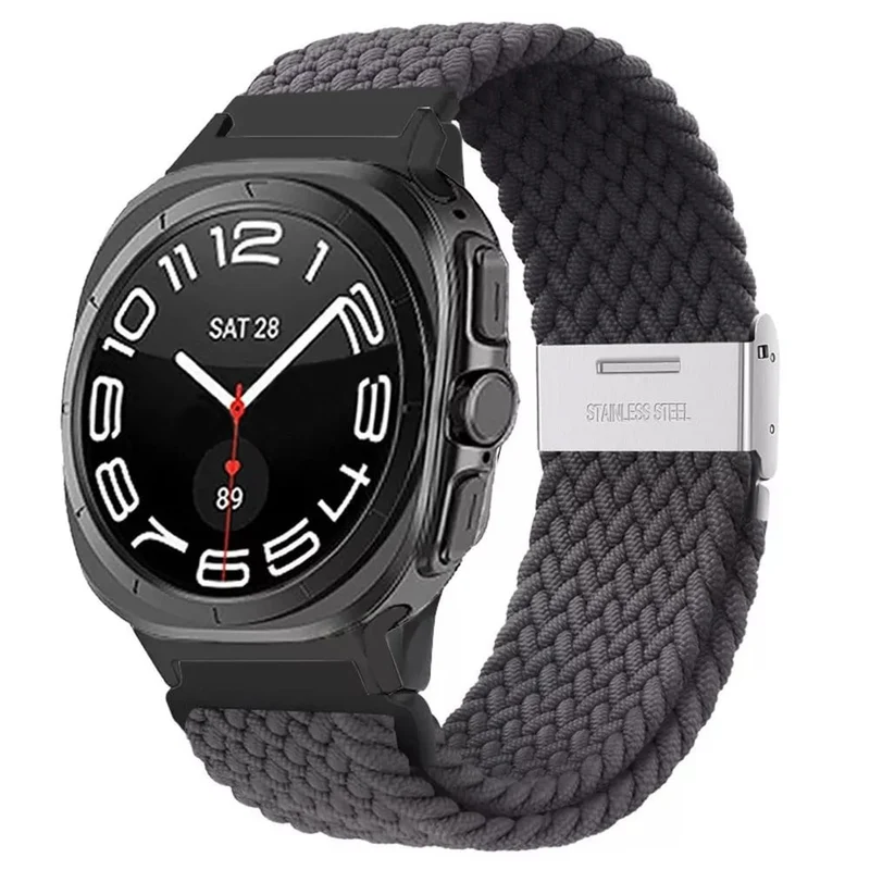 Correa nylon trenzada Samsung Galaxy Watch Ultra 2 (gris oscuro)