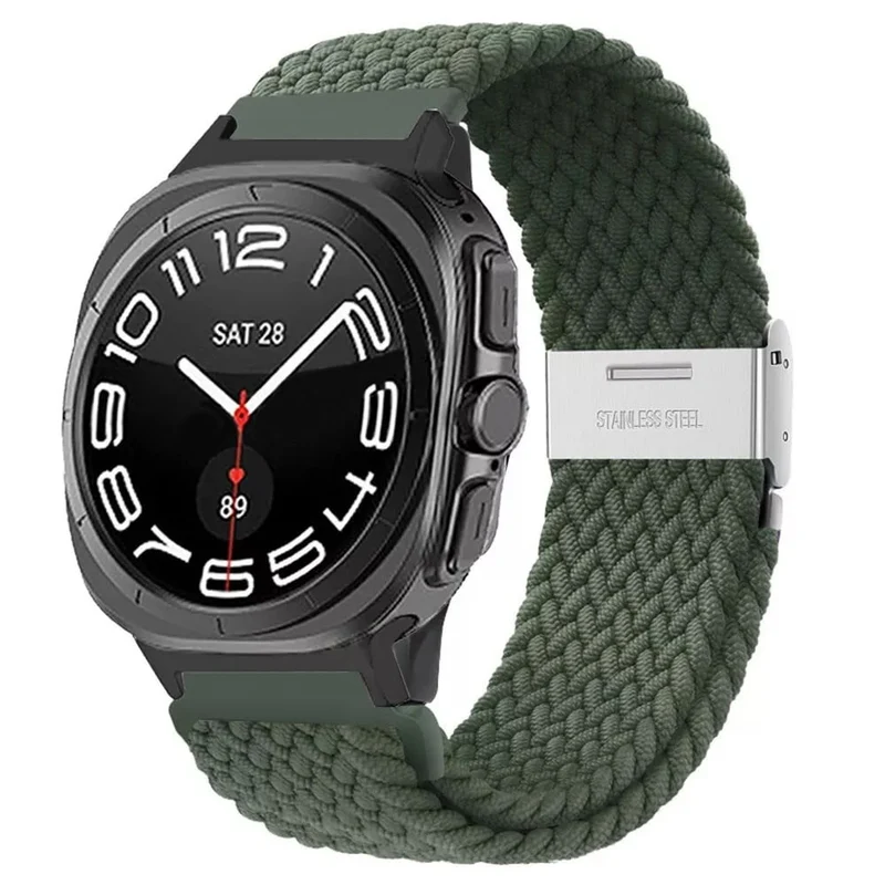 Correa nylon trenzada Samsung Galaxy Watch Ultra 2 (verde oliva)