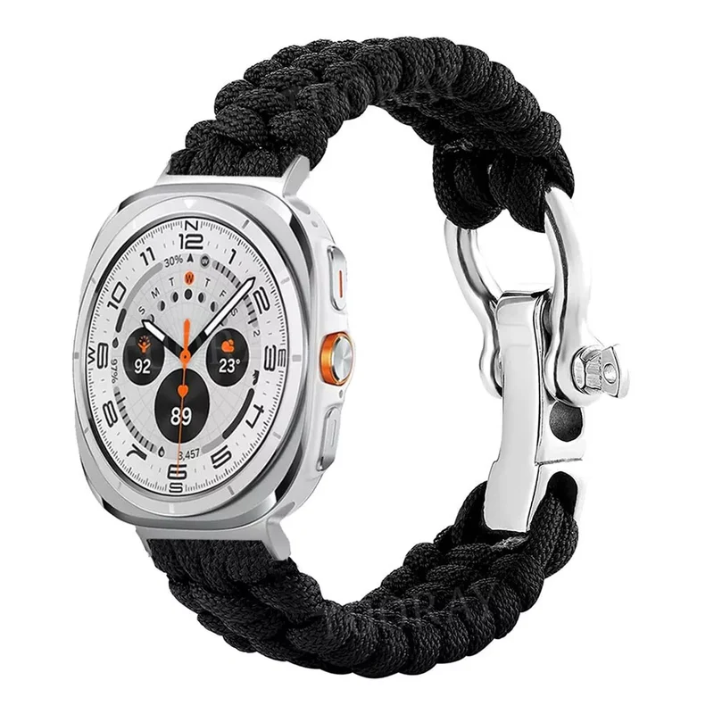 Correa nylon cuerda Samsung Galaxy Watch Ultra 2 (negro)