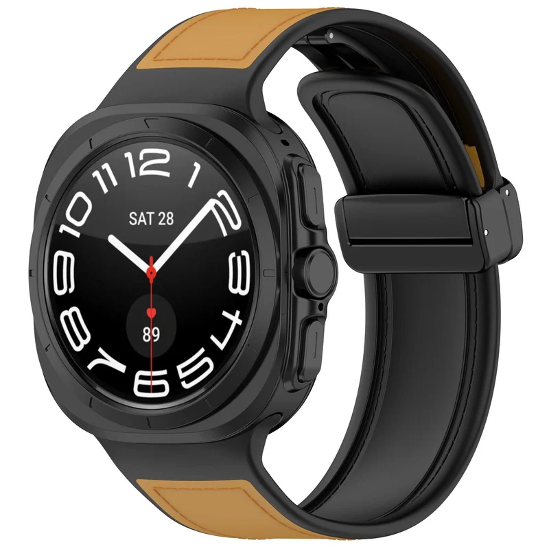 Correa cuero híbrida Samsung Galaxy Watch Ultra 2 (marrón claro)