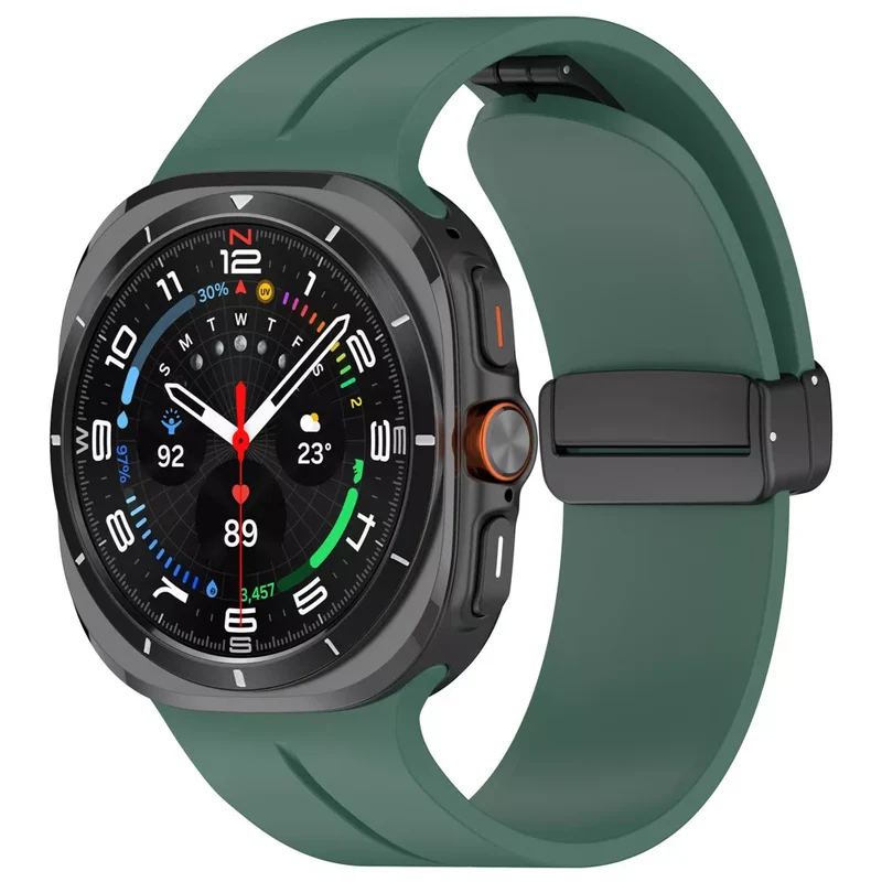 Correa silicona con hebilla-D Samsung Galaxy Watch Ultra 2 (verde oscuro)