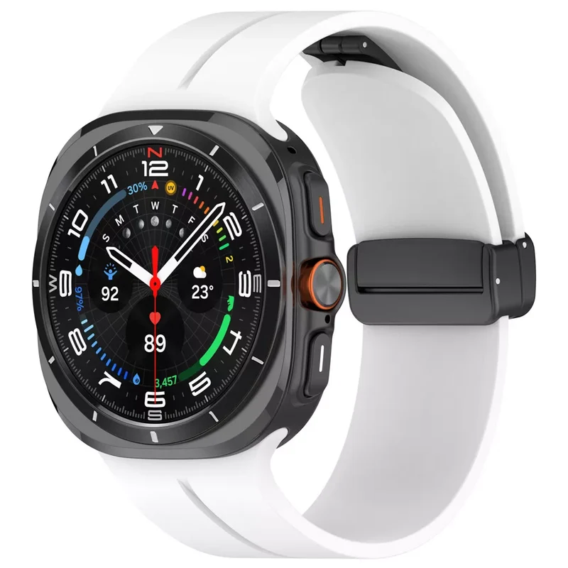 Correa silicona con hebilla-D Samsung Galaxy Watch Ultra 2 (blanco)