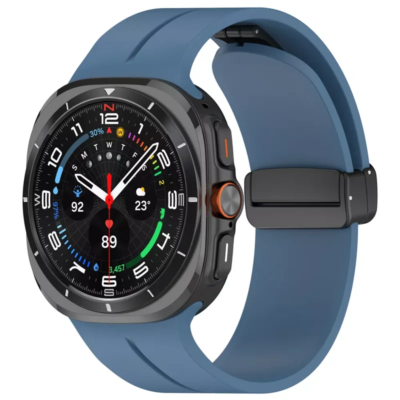 Correa silicona con hebilla-D Samsung Galaxy Watch Ultra 2 (gris-azul)