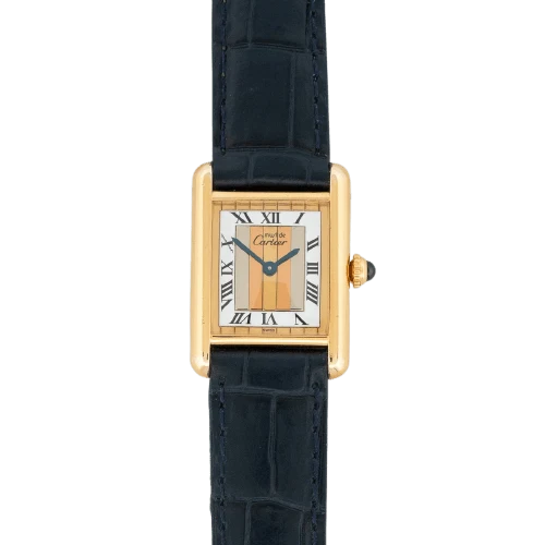 Cartier Tank Must - SM watch with silver-gilt dial Trinity