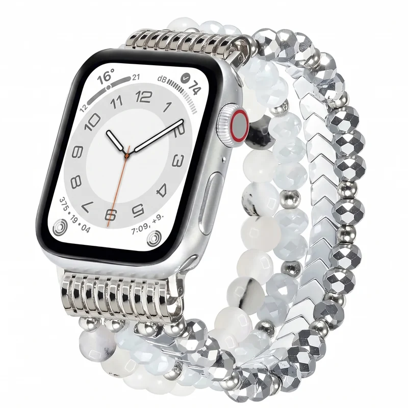 Correa con cuentas Apple Watch (plata)
