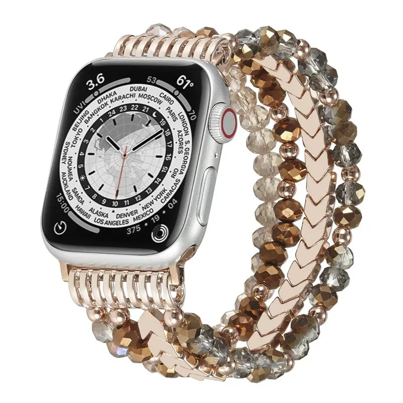 Correa con cuentas Apple Watch (marrón café)