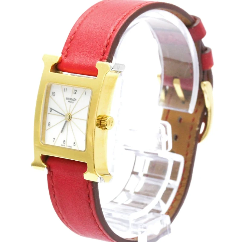 Hermès H Hour - Quartz watch in steel and leather