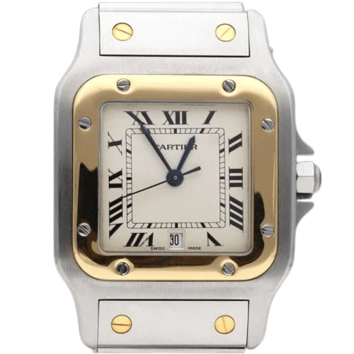 Cartier Santos Galbée - Yellow gold and steel watch