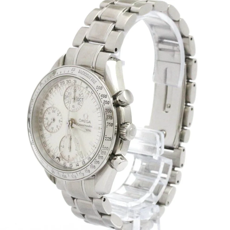 Omega Speedmaster Triple Calendar Chronograph Automatic Watch Stainless Steel