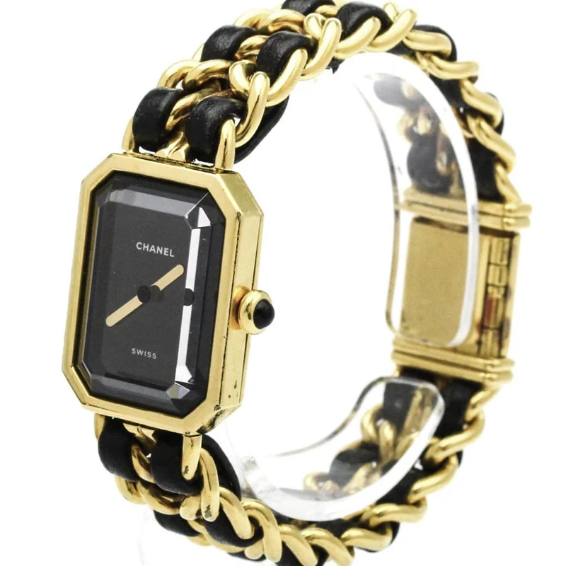 Chanel Première Rock - Quartz watch in plated metal and leather
