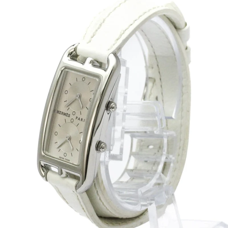 Hermès Nantucket - Dual Time quartz watch in stainless steel