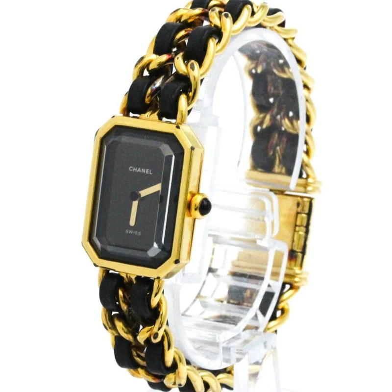 Chanel First Rock - Gold-plated metal and leather quartz watch