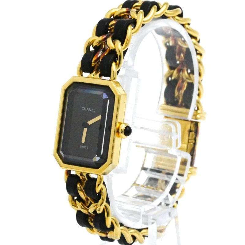 Chanel First Rock - Plated metal and leather quartz watch