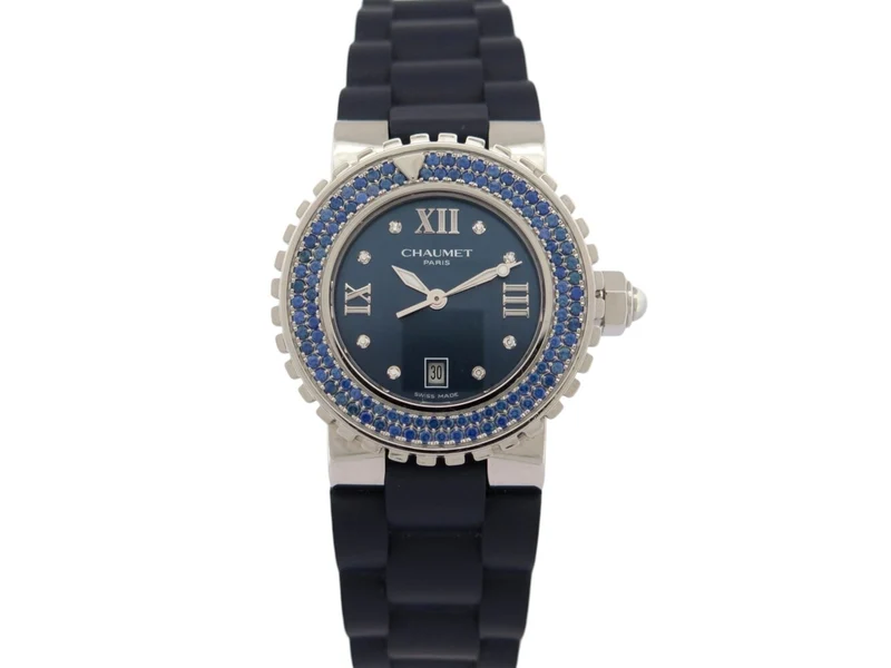 Chaumet Class One - 33 mm steel watch, blue sapphires