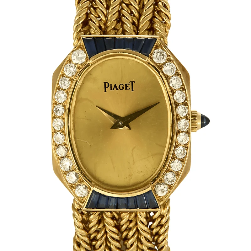 PIAGET - Ladies' watch in yellow gold, sapphire and diamonds