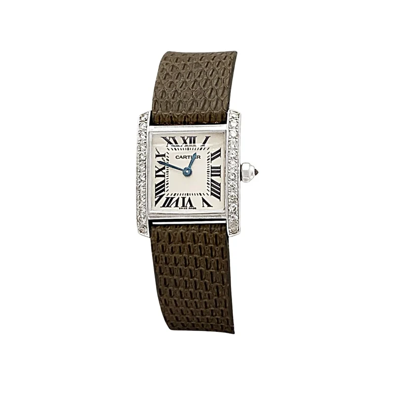Cartier Tank Française - White gold and diamond watch