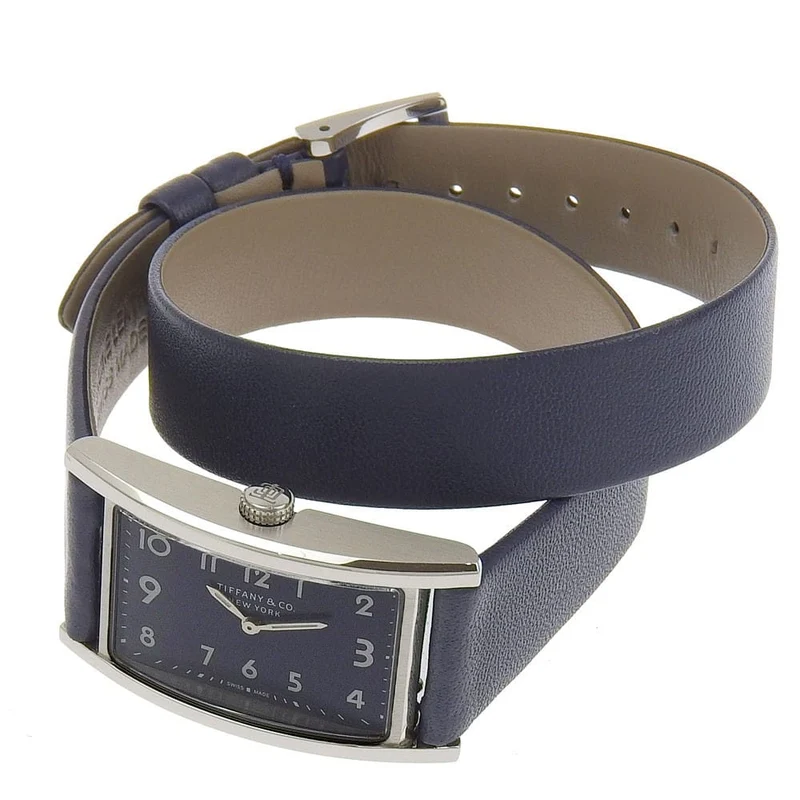 Tiffany & Co. East West - 2-hand quartz watch in steel and leather
