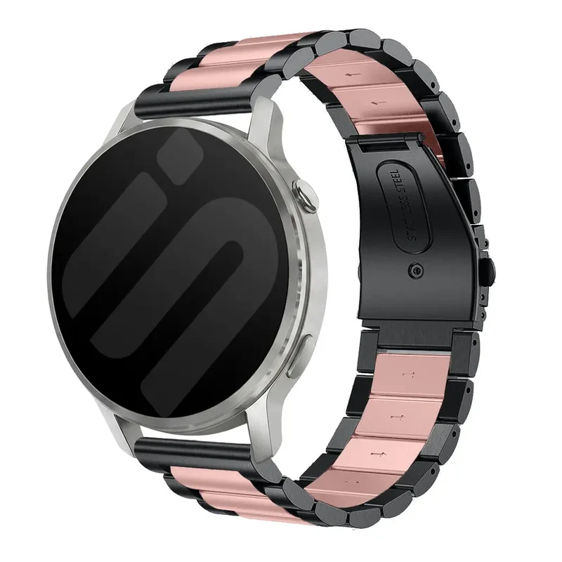 Correa acero Garmin Forerunner 70 (negro/rosa)