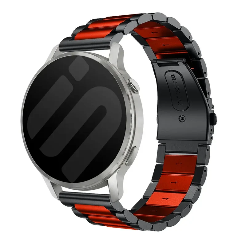 Correa acero Garmin Forerunner 70 (negro/rojo)