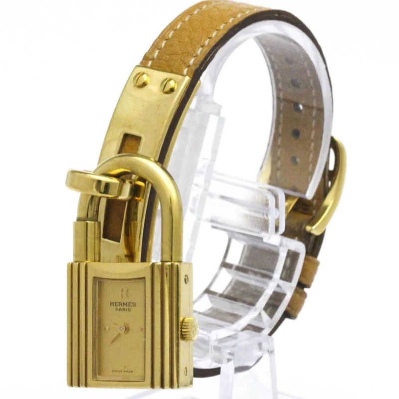 Hermès Kelly - Quartz watch in plated metal and leather