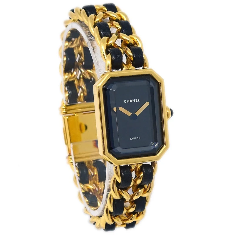 Chanel Première Rock - Gold-plated metal and leather quartz watch