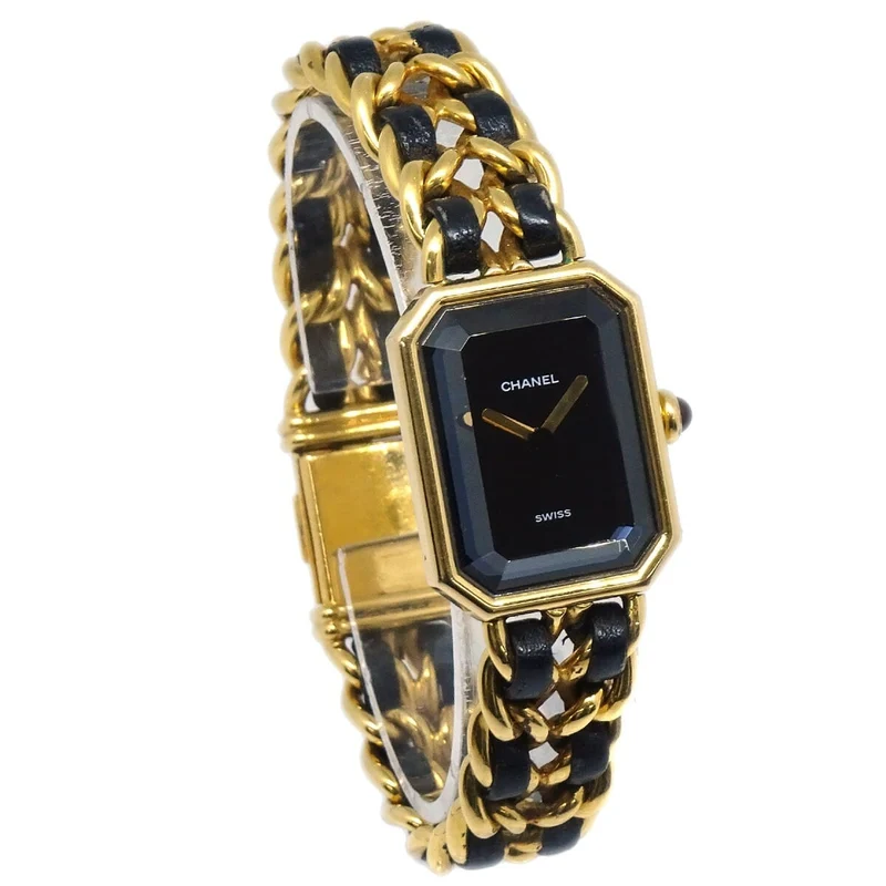 Chanel First Rock - Quartz watch in plated metal and leather