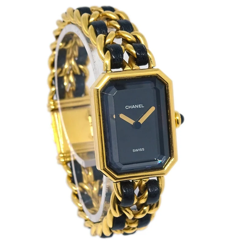 Chanel Première Rock - Quartz watch in plated metal and leather