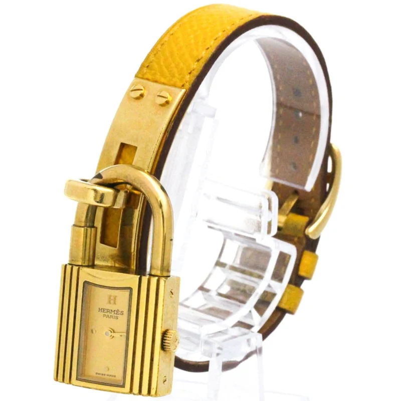 Hermès Kelly - Gold-plated metal and leather quartz watch