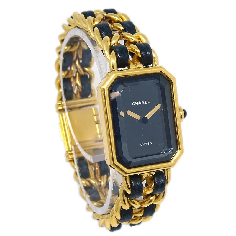 Chanel Première Rock - Quartz watch in gold-tone metal and leather
