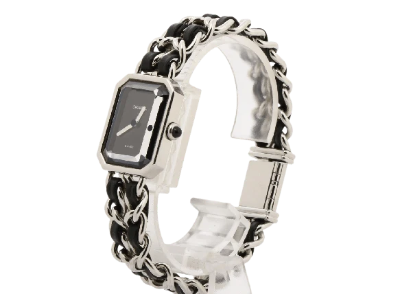 Chanel Première Mini - Quartz watch in steel and ceramic with a diamond-set bezel