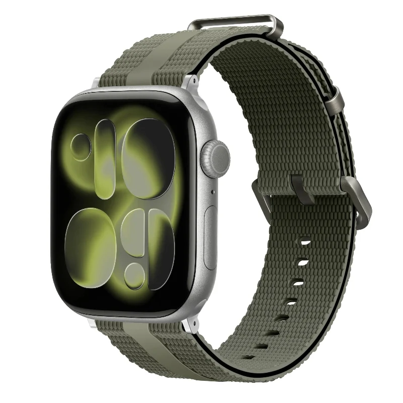 Correa activa silicona Apple Watch (verde militar)