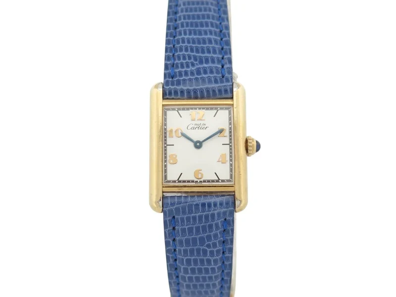 Cartier Must Tank - Women's 28 mm quartz watch in silver-gilt