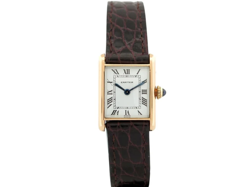Cartier Tank PM - 25 mm 18k rose gold mechanical watch