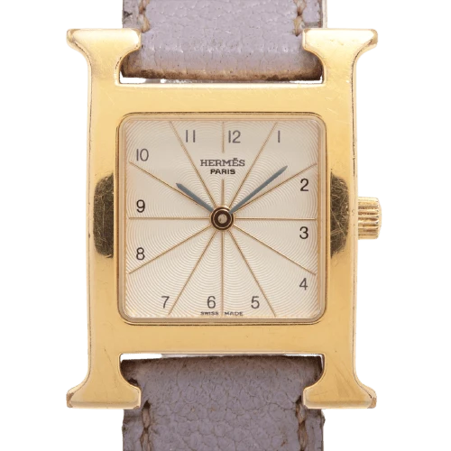 Hermès Heure H - HH1.201 women's watch in yellow gold-plated steel