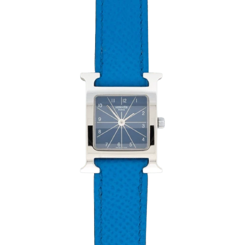 Hermès H Hour - Steel SM watch, blue Arabic dial