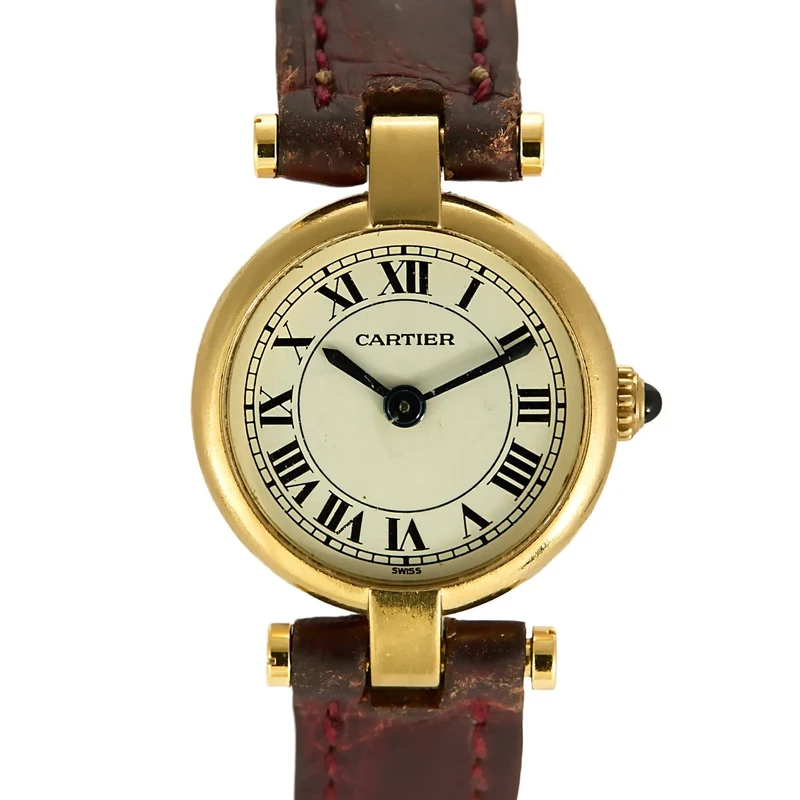 CARTIER - Vendôme Mini - Charming ladies' yellow gold watch with round case and quartz movement