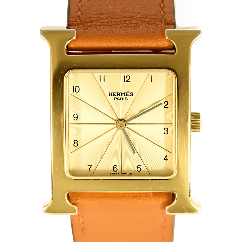 HERMÈS - Time - Gold-plated steel watch