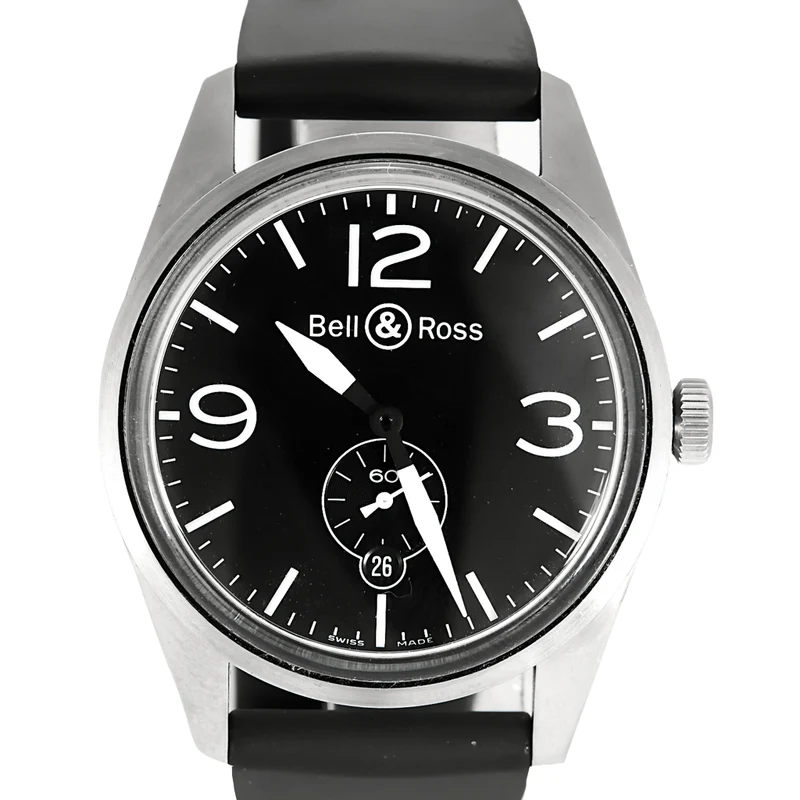 BELL & ROSS - Steel watch with round case and automatic movement